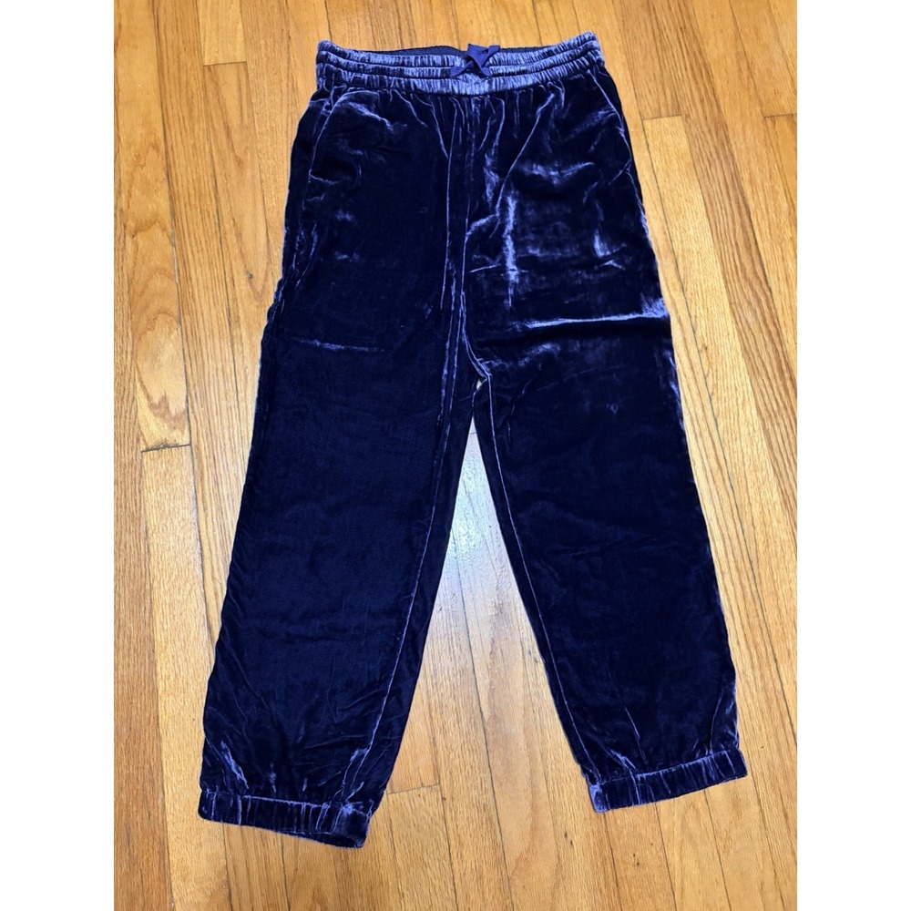J. Crew Velvet Joggers Elastic Drawstring Size 6 Deep Blue Luxe